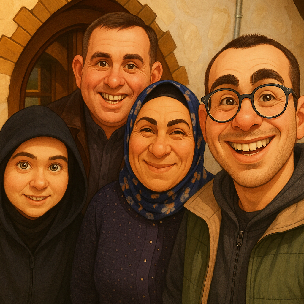 Personalized Digital Illustration of Family